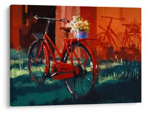 Piros kerék képe, akril festés (70x50 cm)