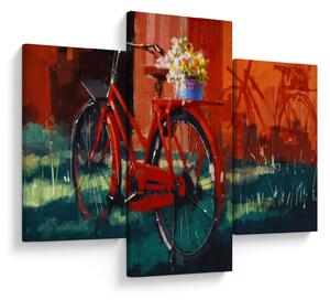 Piros kerék képe, akril festés (90x60 cm)