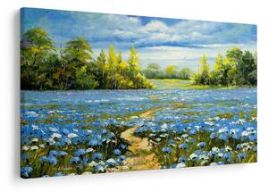 Kép - ösvény a mezőn, olajfestmény (90x60 cm)