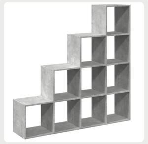 Vicco Aramis lépcsős polc 10 rekesszel, beton, 138x143x29 cm