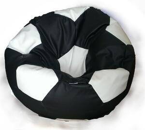 EMI focilabda mintás fekete-fehér műbőr babzsákfotel