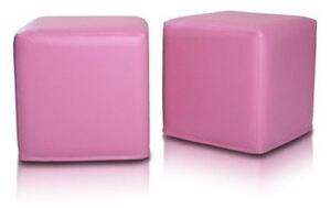 EMI kocka alakú rózsaszín műbőr babzsákfotel