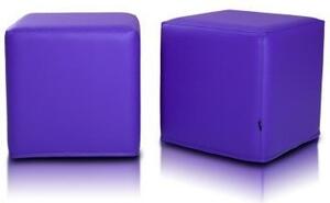 EMI kocka alakú lila műbőr babzsákfotel