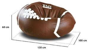 EMI Amerikai focilabda mintás barna-fehér műbőr babzsákfotel