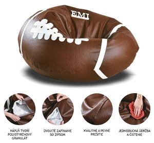 EMI Amerikai focilabda mintás barna-fehér műbőr babzsákfotel
