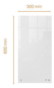 Üzenőtábla, üveg, fali, keskeny, 30x60 cm, NOBO Home, fehér (VN5603)