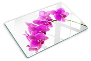 Üveg vágódeszka fényképpel Orchidea virágok rózsaszín árnyalatokban