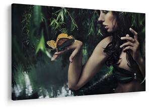 Egy bájos nő képe pillangóval (90x60 cm)