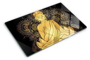 Üveg vágódeszka fényképpel Buddha meditációban