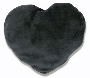 EMI Fekete szív alakú plüss díszpárna