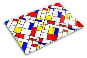 Edzett üveg vágódeszka Geometria Mondrian stílusban