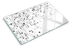 Edzett üveg vágódeszka Geometriai minták szürke árnyalatokban