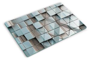Üveg vágódeszka fényképpel Geometrikus csempék kék árnyalatokban