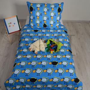 EMI bárányos kék gyerek ágyneműhuzat: Csak párna 1x (90x70) cm