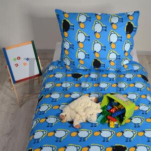 EMI bárányos kék gyerek ágyneműhuzat: Gyermek készlet 1x (130x90) + 1x (65x45) cm