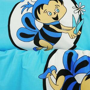 EMI méhecskés kék gyerek ágyneműhuzat: Gyermek készlet 1x (130x90) + 1x (65x45) cm