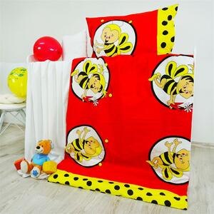 EMI méhecskés piros gyerek ágyneműhuzat: Csak párna 1x (90x70) cm