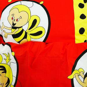 EMI méhecskés piros gyerek ágyneműhuzat: Csak párna 1x (90x70) cm