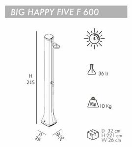 Big Happy Five F600 kerti szolár zuhany