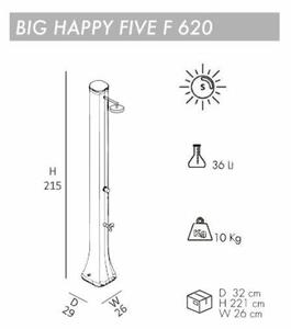 Big Happy Five F620 kerti szolár zuhany