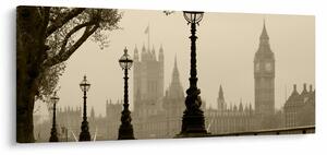 Kép - London a ködben, Anglia (120x50 cm)