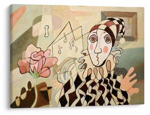Kép - kubizmus -harlequin and rose (70x50 cm)