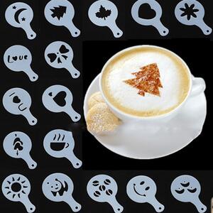 Cappuccino és kávé díszítő Emoji sablonok (16db)