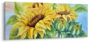 Virágzó napraforgó képe (120x50 cm)
