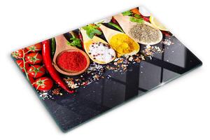 Üveg vágódeszka fényképpel Fűszerek és gyógynövények