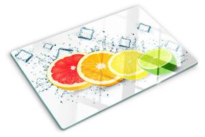 Üveg vágódeszka Citrusfélék színes szeletekben