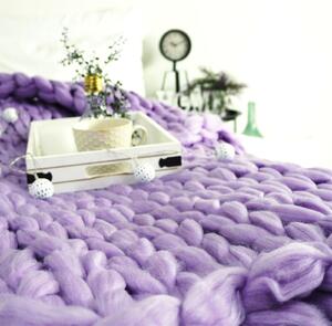 EMI lila kötött takaró 120 x 150 cm