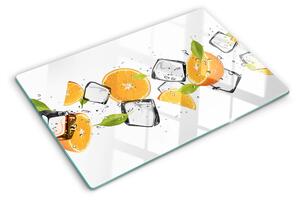 Üveg vágódeszka fényképpel Citrus jéggel