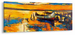 Kép - Hajó naplementekor (120x50 cm)