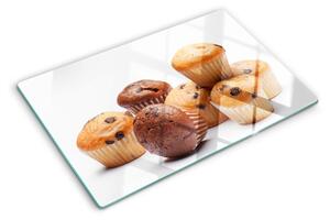 Üveg vágódeszka fényképpel Csokis és vaníliás muffinok