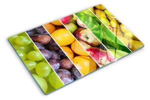 Edzett üveg vágódeszka Gyümölcsök szivárvány színeiben