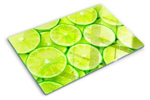Üveg vágódeszka fényképpel Lime szeletek