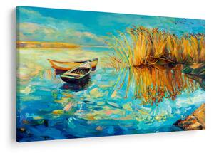 Kép - Tó csónakokkal (90x60 cm)