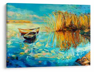 Kép - Tó csónakokkal (70x50 cm)