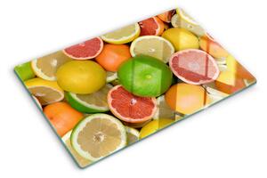 Üveg vágódeszka fényképpel Citrusfélék színekben