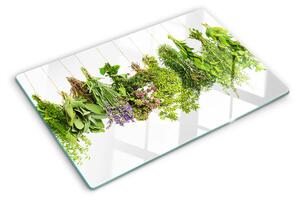 Edzett üveg vágódeszka Fügőcserepekben lévő gyógynövények