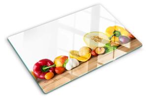 Üveg vágódeszka fényképpel Gyümölcs a táblán