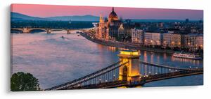 Kép - panoráma a városra, Budapest, Magyarország (120x50 cm)