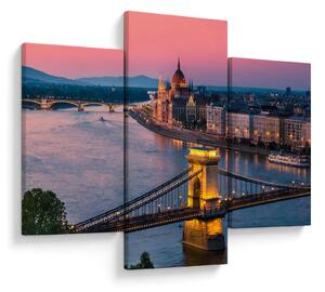 Kép - panoráma a városra, Budapest, Magyarország (90x60 cm)