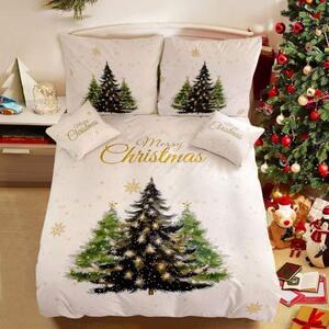 3 részes ágyneműhuzat Polycotton Christmas gold 200x140cm+90x70cm TiaHome