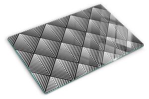 Edzett üveg vágódeszka Geometria fekete-fehérben