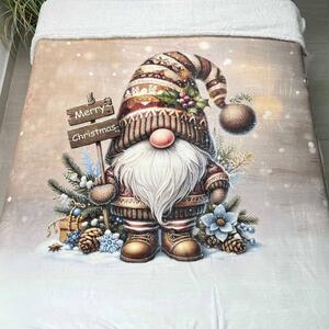 Karácsonyi takaró mikroplüss bárányból, manóbarna150x200cm TiaHome