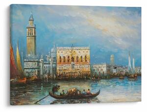 Kép - gondola Velencén áthaladva, olajfestmény (70x50 cm)