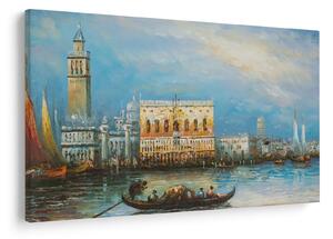 Kép - gondola Velencén áthaladva, olajfestmény (90x60 cm)