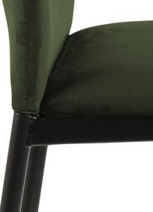 Demina design bárszék, olivazöld, fekete fém láb