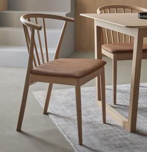 Norrland design szék, textilbőr ülőlap, tölgy láb